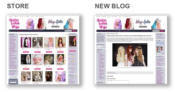 Gothic Lolita WIgs - Side by Side